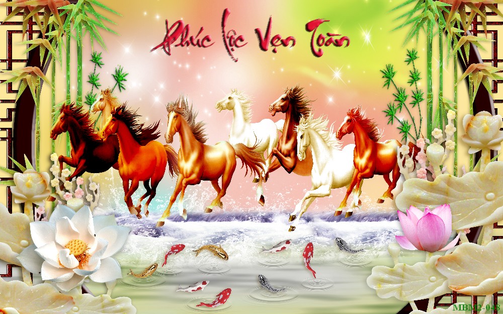 Tranh ngựa - bát mã - Mã đáo MBM2-048